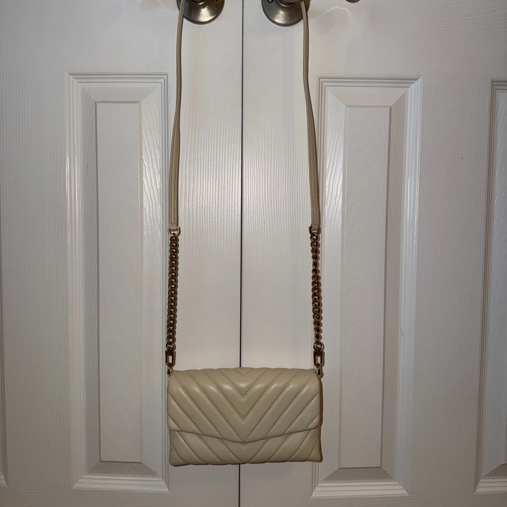 Quince Italian Leather Quilted Wallet Crossbody Purse Cream